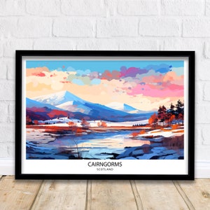 Cairngorms National Park Travel Print  National Park Scotland Cairngorms Print Travel Poster Scottish Highlands Cairngorms Poster