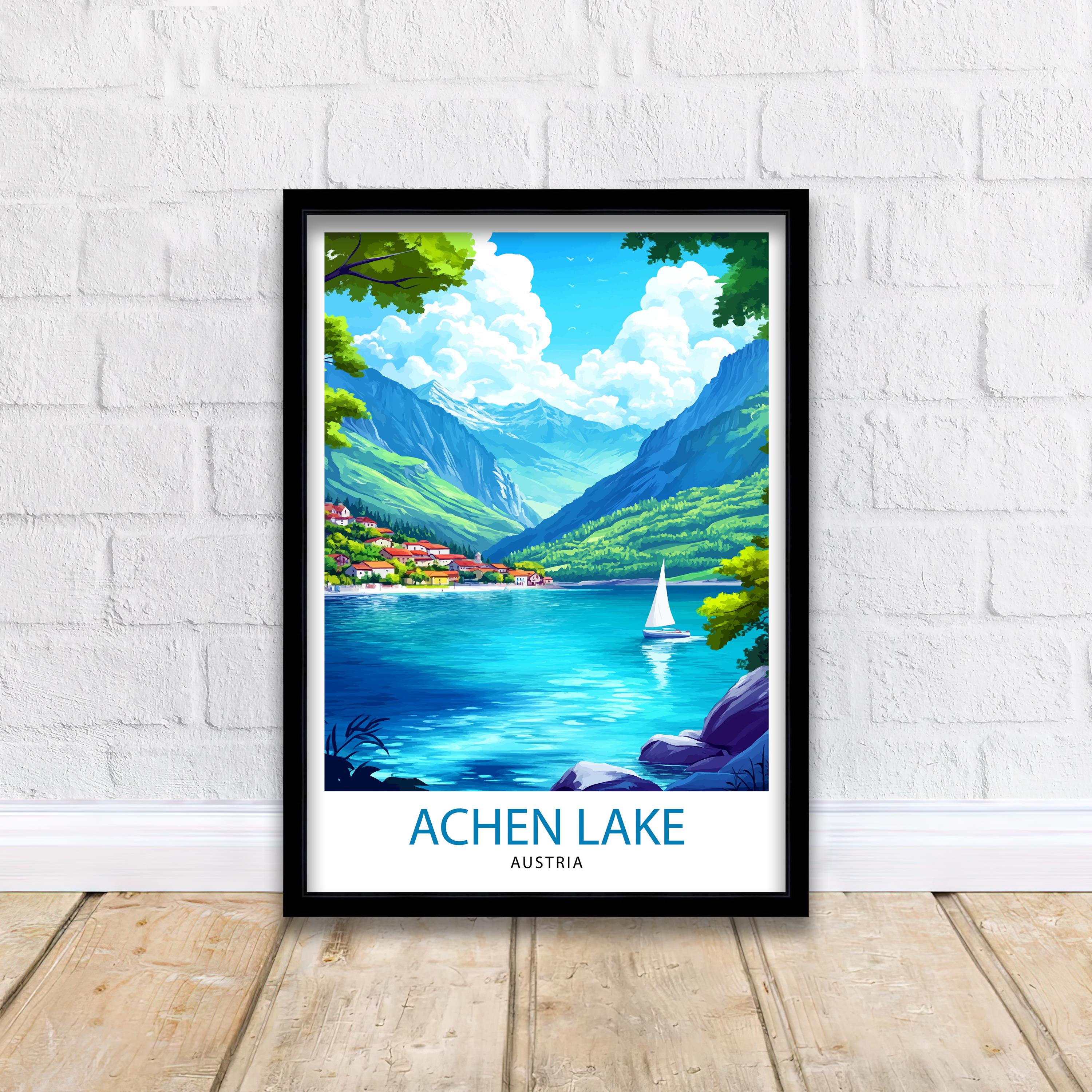 Achen Lake Travel Poster Austria Landscape Art Achen See Print