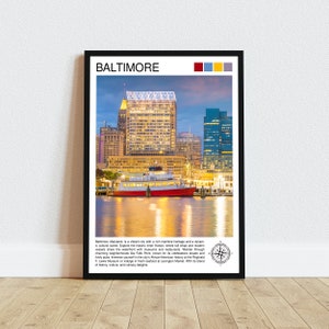 Baltimore Travel Print Wall Decor Wall Art Baltimore Wall Hanging Home Décor Baltimore Gift Art Lovers Maryland Art Lover Gift Print Art