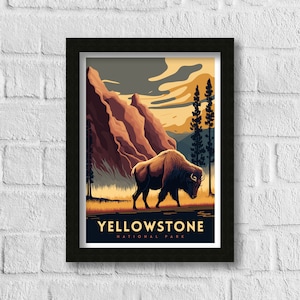 Yellowstone Travel Print  | Yellowstone Print | Yellowstone | Travel Poster | National Park Poster | National Park Print | National Park
