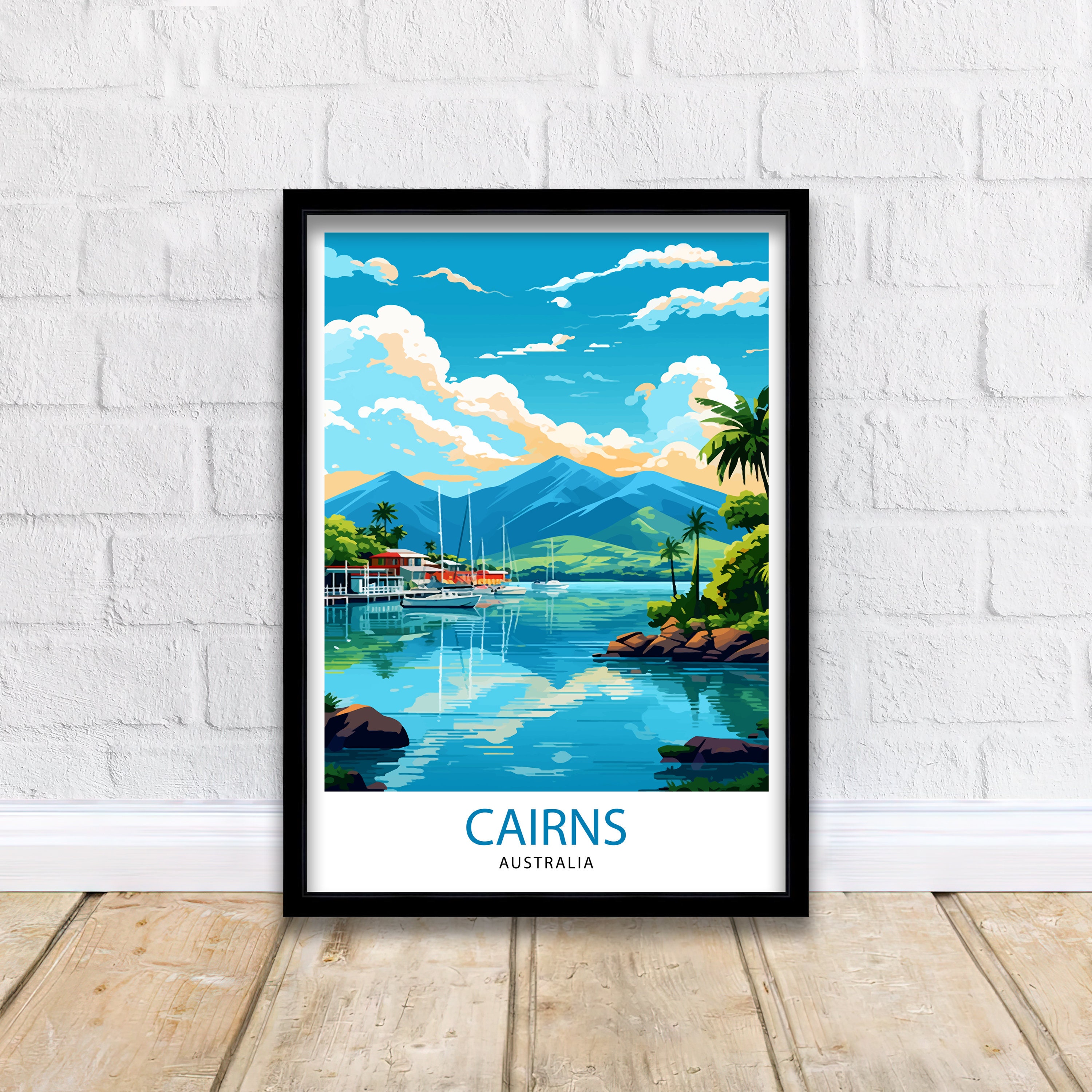 Cairns Australia Travel Poster, Tropical Wall Art - Etsy