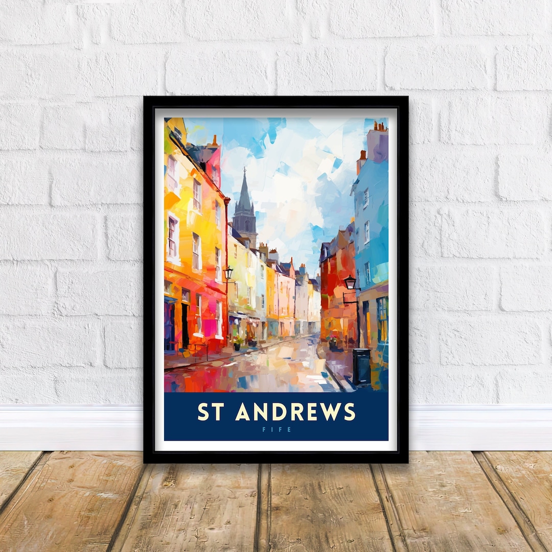St Andrews Fife Travel Print St Andrews Wall Decor St Andrews Poster ...