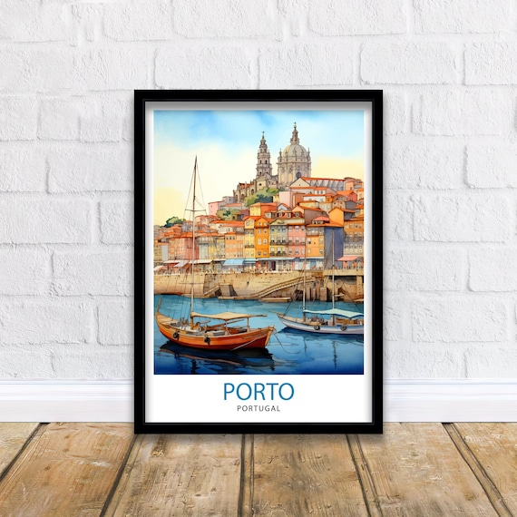 Porto Portugal Travel Print  Porto Wall Decor Porto Poster Portugal Travel Prints Porto Art Print Porto Illustration Porto Wall Art
