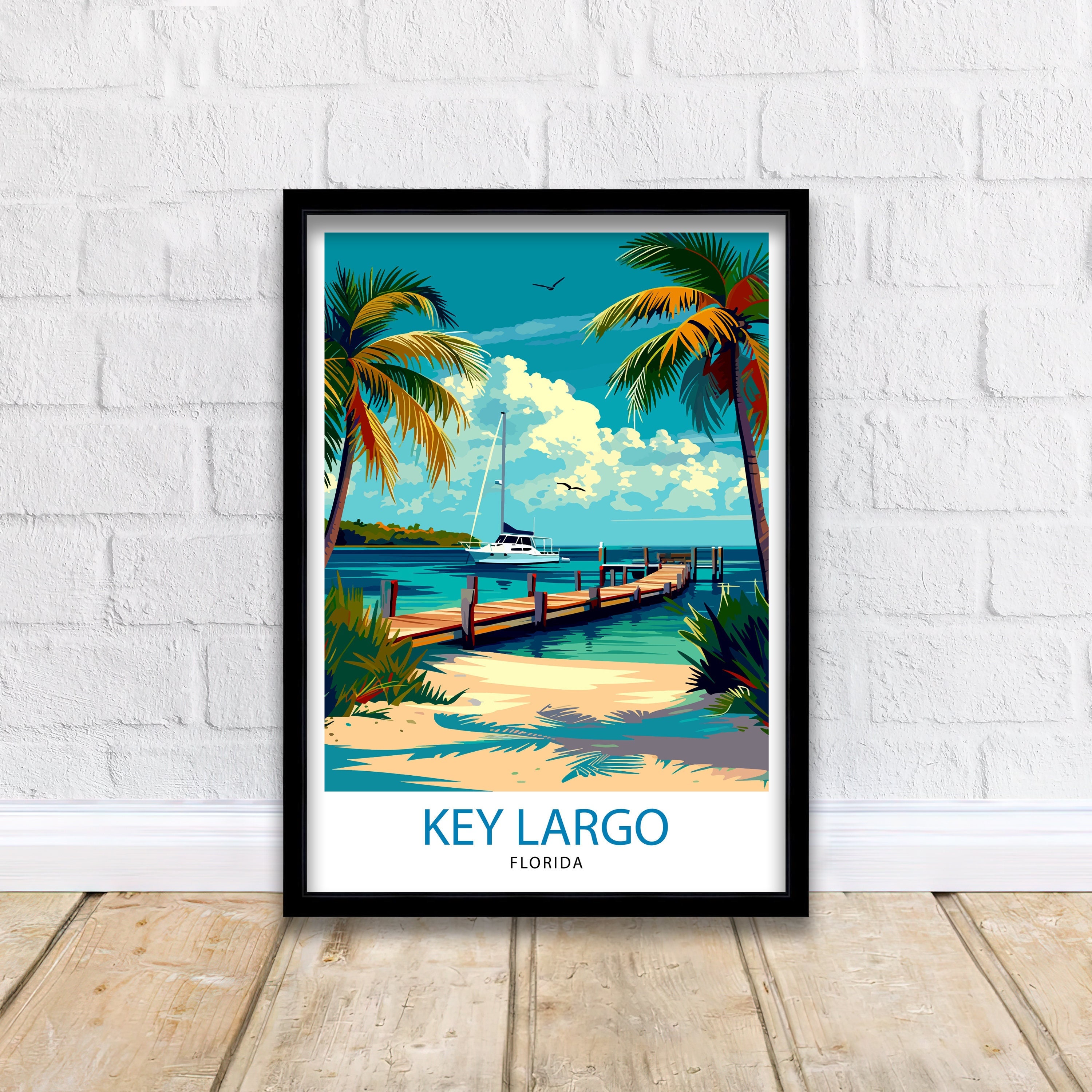 Key Largo Florida Print| Gateway to the Keys Art Coral Reef Poster