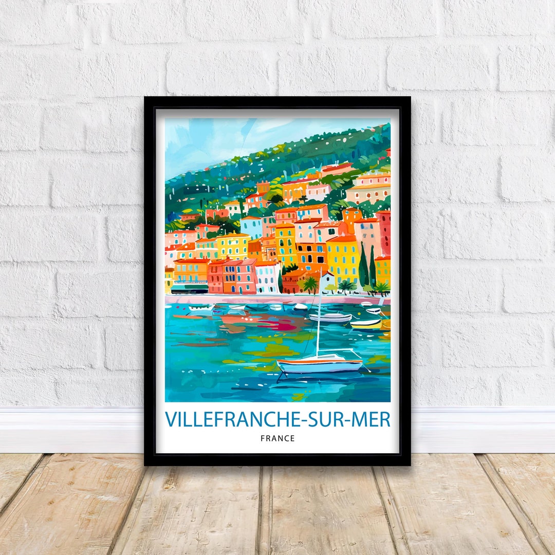 Villefranche-sur-mer French Riviera Travel Print Wall Decor Wall Art ...