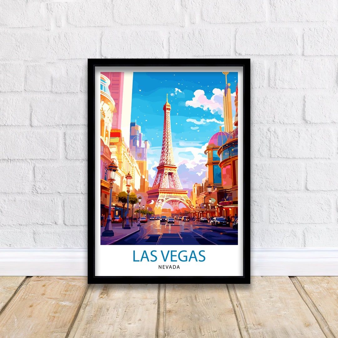 Las Vegas Travel Print Las Vegas Wall Art Las Vegas Poster Las Vegas