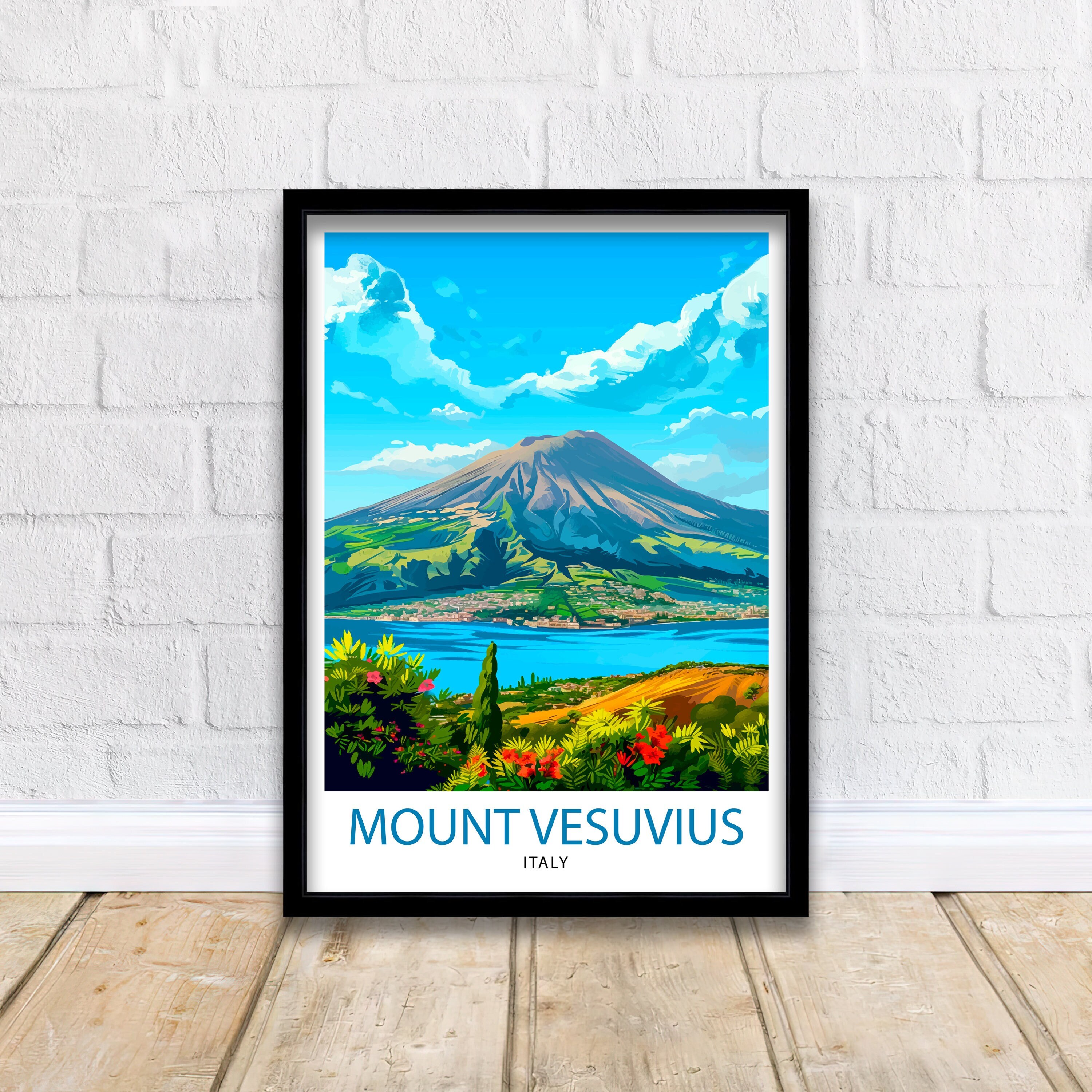 Mount Vesuvius Italy Travel Print Wall Decor Wall Art Mount