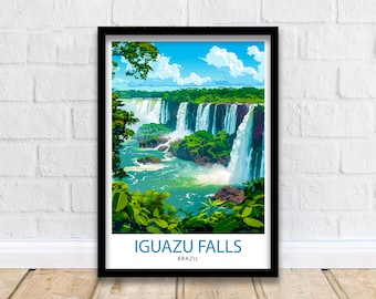 Cataratas del Iguazú, Argentina, Impresión de viaje, Decoración de pared de Iguazú, Póster de Iguazú, Impresiones de viaje a Argentina, Impresión artística de Iguazú, Ilustración de Iguazú, Pared de Iguazú