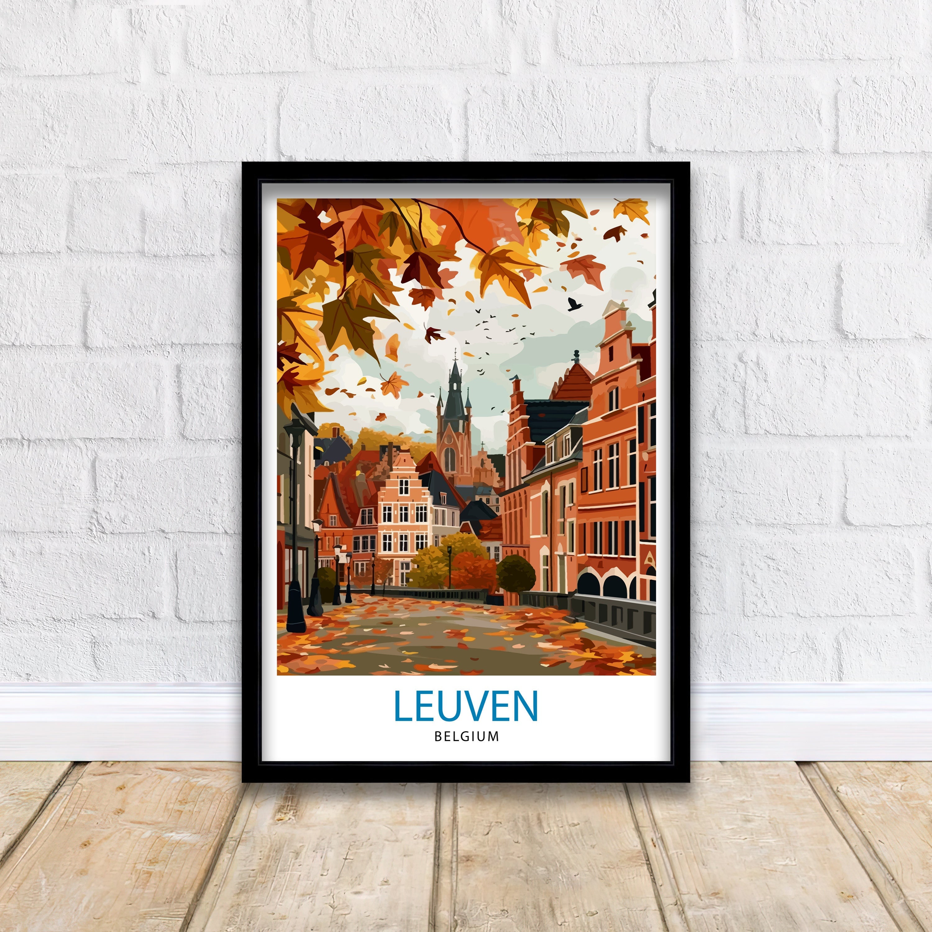 Leuven Belgia Podróż Drukuj Leuven Sztuka Ścienna Leuven Wystrój Domu Leuven Ilustracja Plakat Podróży Prezent Dla Leuven Belgia Wystrój Domu