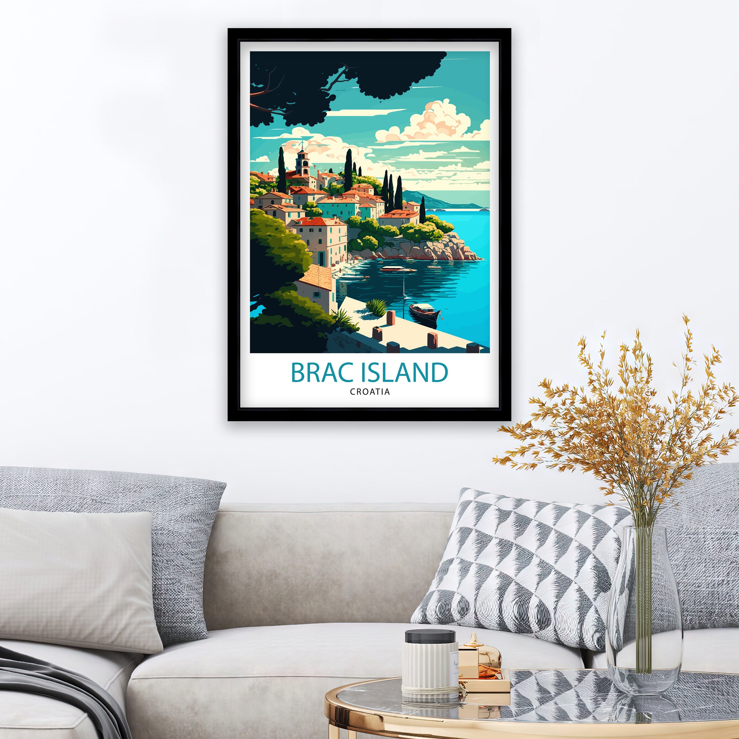 Discover Ile De Brac Croatie Paysage Voyage Vintage Poster