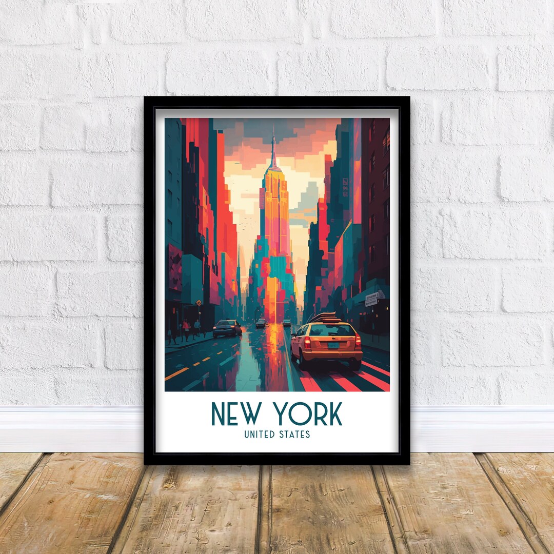 NYC Travel Poster | New York City Illustration Art Print - Etsy