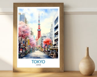 Tokyo Japan Travel Print Tokyo Wall Decor Tokyo Poster Japan