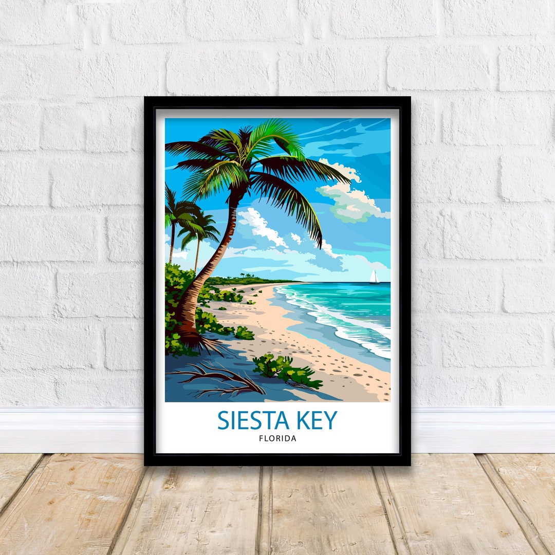 Autocollant Bumper Siesta Key Florida - Vinyle Multicolore - Autocollant Voyage Souvenir - Neuf