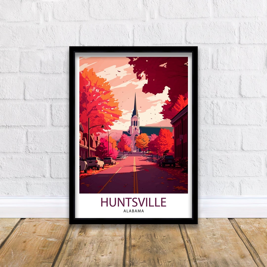 Huntsville Alabama Travel Print Huntsville Wall Art Huntsville Etsy