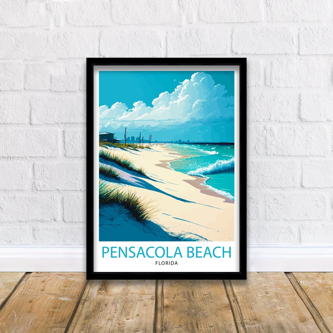 Pensacola Beach Florida Travel Print Pensacola Wall Art Pensacola Beach