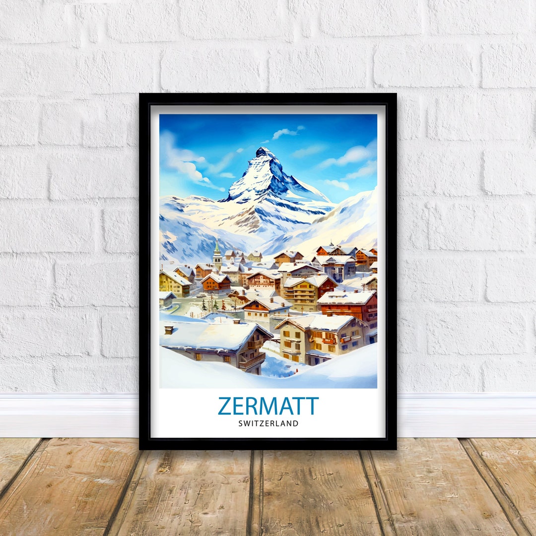 Zermatt Switzerland Print Zermatt Decor Zermatt Poster Zermatt Art ...