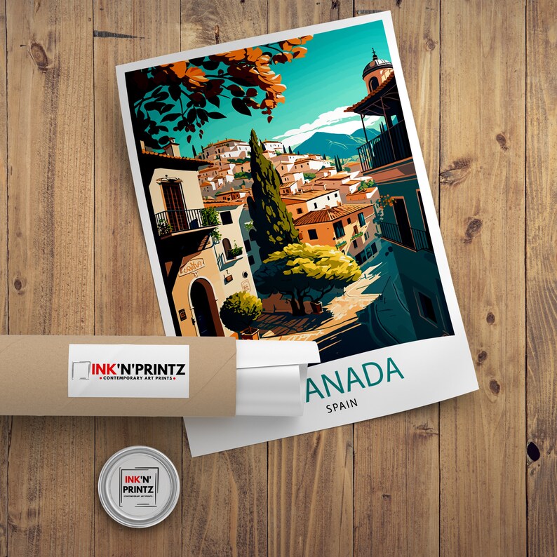Granada Spain Travel Print Granada Wall Art Spain Travel Poster Granada Home Decor Granada Spain Illustration Travel Prints image 9