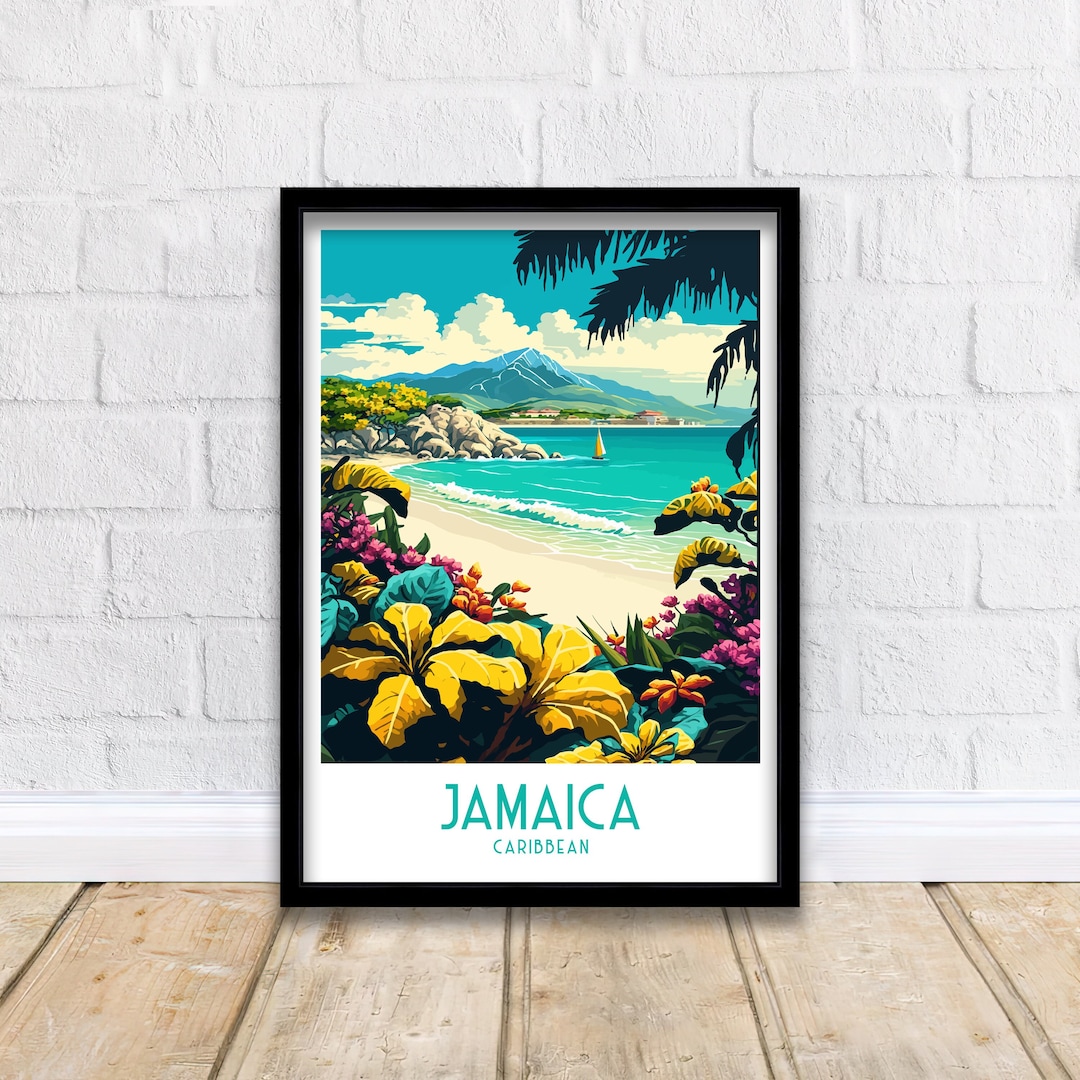 Jamaica Travel Print | Jamaica Print | Travel Poster | Jamaica Wall Art ...