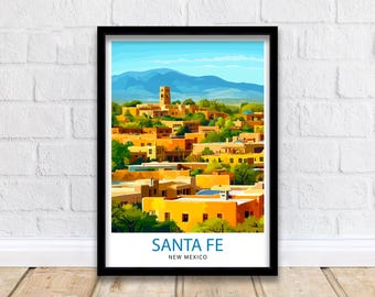 Santa Fe New Mexico Reisedruck Wanddekor Wandkunst Santa Fe Landschaft Wandbehang Wohnkultur Southwestern Geschenk Kunstliebhaber Kulturelles