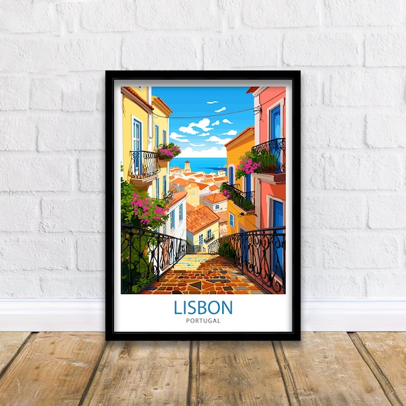 Lisbon Portugal Travel Print  Lisbon Wall Decor Lisbon Poster Portugal Travel Prints Lisbon Art Print Lisbon Illustration Lisbon Wall Art