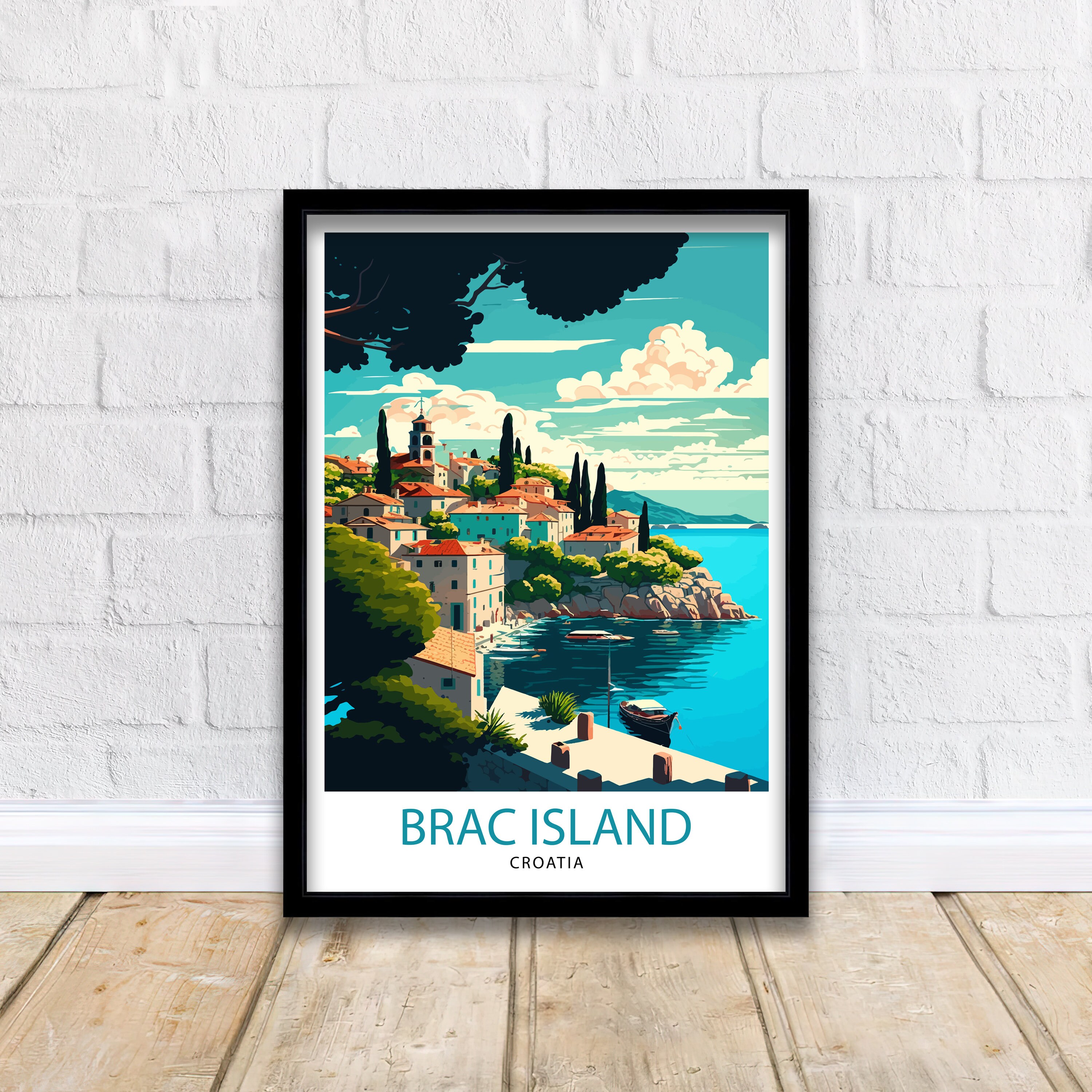 Discover Ile De Brac Croatie Paysage Voyage Vintage Poster