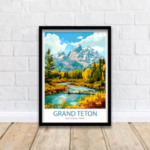Grand Teton Nationalpark Reise-Druck-Wand-Dekor-Wand-Kunst Grand Teton Wand-behängende Hauptdekor Grand Teton Geschenk-Kunst-Liebhaber-USA Kunst-Liebhaber