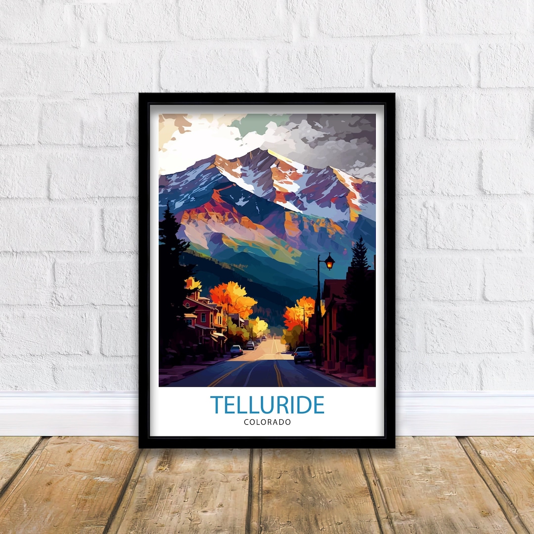Telluride Colorado Travel Poster Telluride Wall Art Telluride Print ...