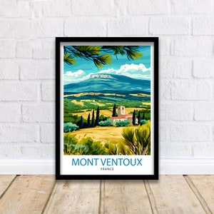 Mount Ventoux France Print  Provence Iconic Mountain Wall Decor French Landscape Artwork Outdoor Adventure Illustration