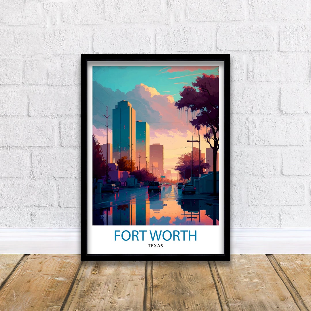 Fort Worth Texas Travel Print| Fort Worth Wall Decor Fort Worth Poster ...