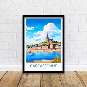 Impresión de viaje a Carcassonne, Francia, decoración de pared de Carcassonne, póster de Carcassonne, impresiones de viaje a Francia, impresión artística de Carcassonne