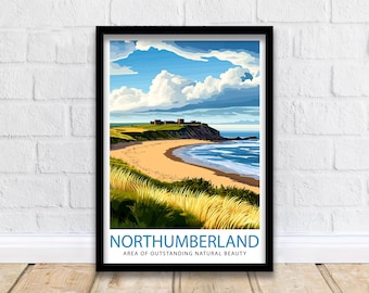 Northumberland England Travel Print Wall Decor Wall Art Northumberland Wall Hanging Home Décor Northumberland Gift Art Lovers British Art