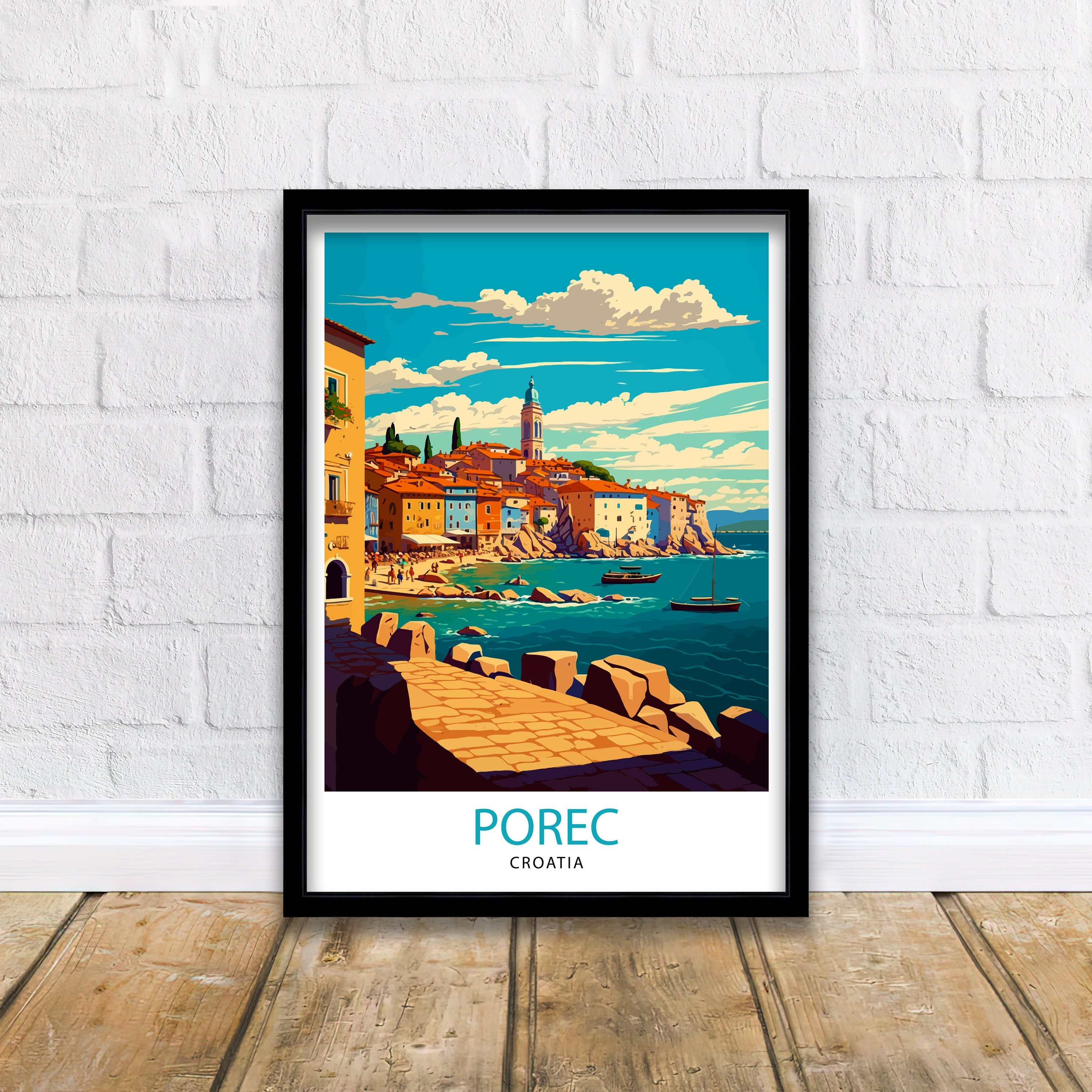 Porec Croatia Travel Print Porec Wall Decor Porec Illustration