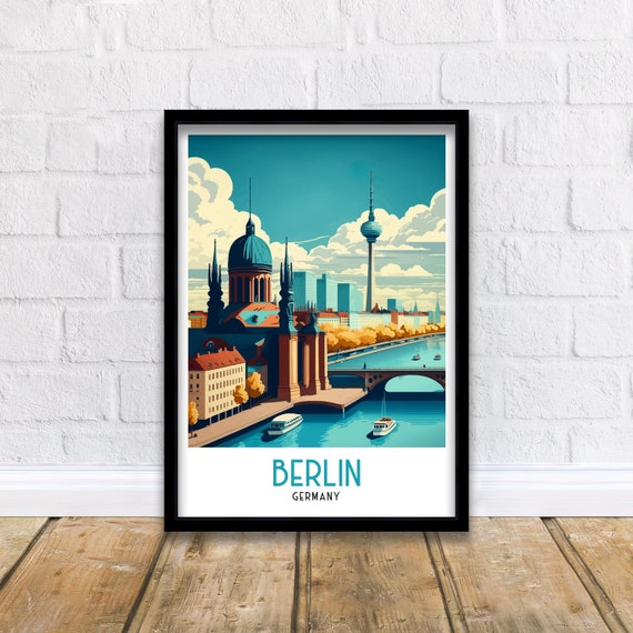 Berlin Germany Travel Print  Berlin Wall Decor Germany Travel Poster Berlin Illustration Berlin Wall Art Berlin Gift Germany Home Decor