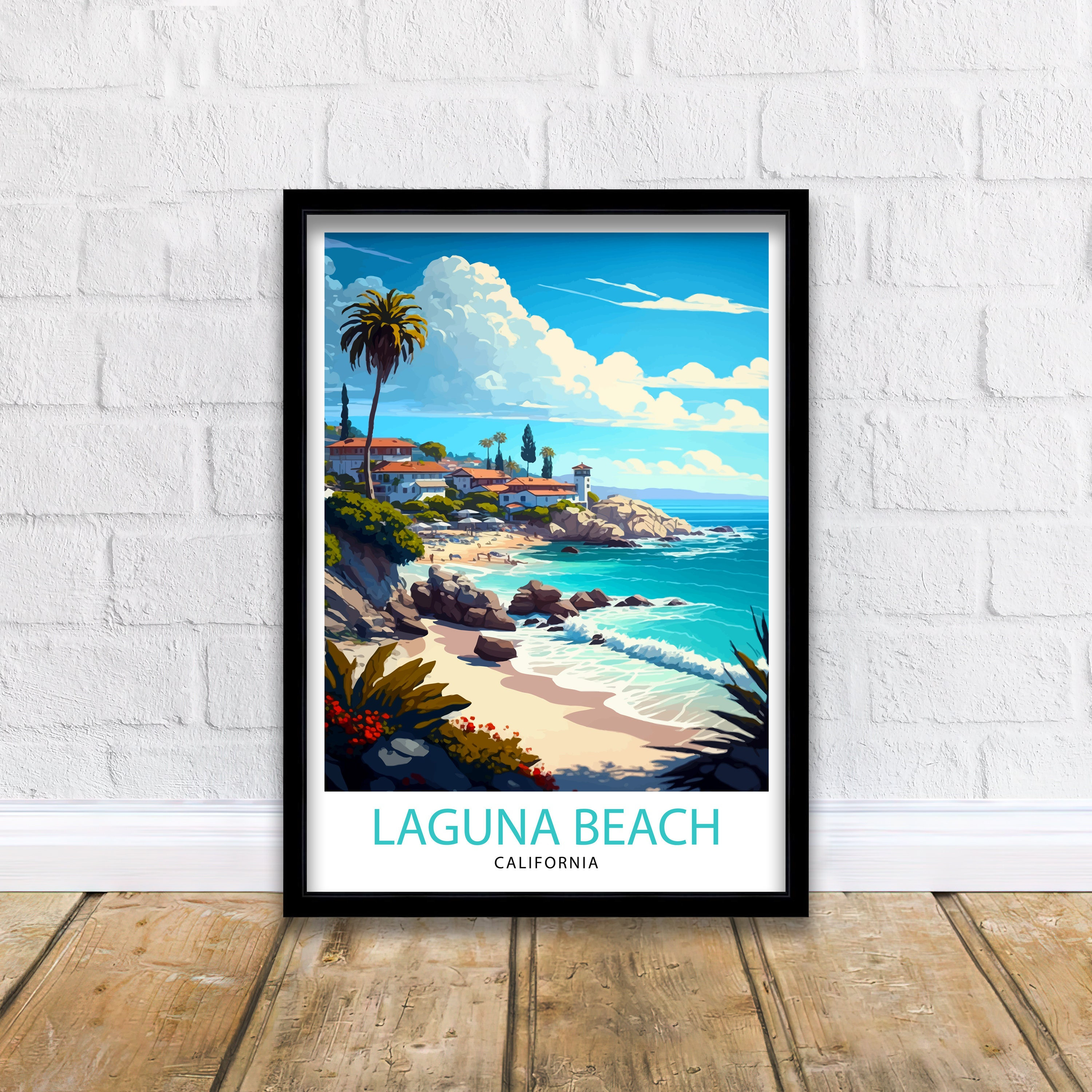 Laguna Beach Travel Print | Coastal California Wall Art - Etsy