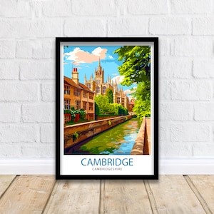 Cambridge England Travel Print Wall Decor Wall Art Cambridge Wall Hanging Home Décor Cambridge Gift Art Lovers UK Art Lover Gift Print Art