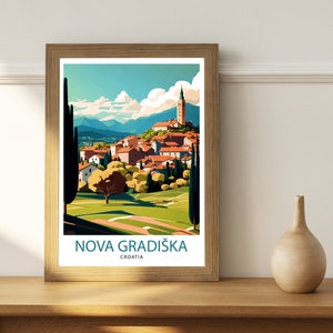 Nova Gradiška Croatia Travel Print , Croatian Cityscape Wall Art, Croatia Travel Poster, Nova Gradiška Souvenir, Home Decor image 4
