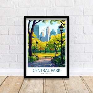 Central Park New York Travel Print| Central Park Wall Decor Central Park Poster NYC Travel Prints Central Park Art Print Central Park