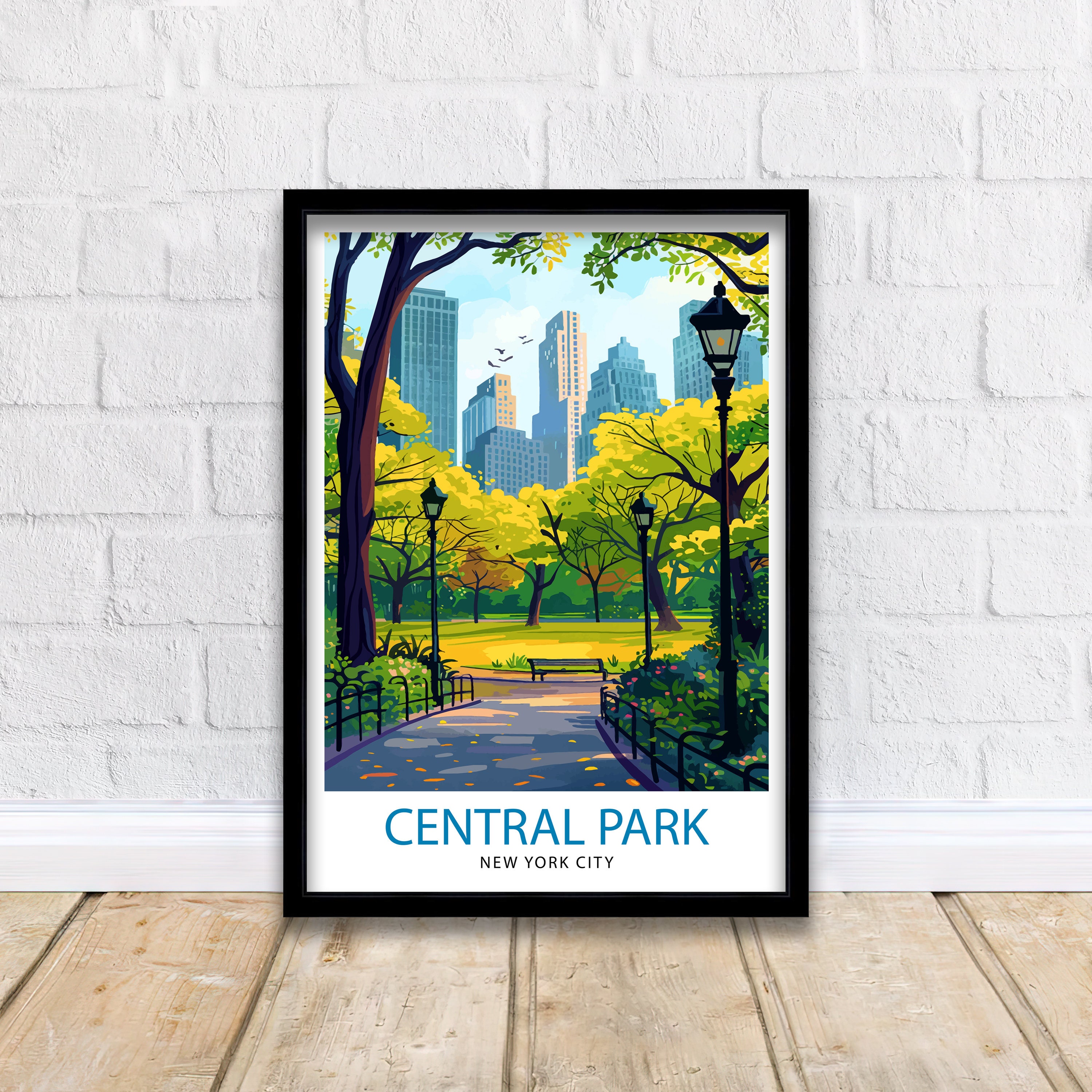 Central Park New York Travel Print| Central Park Wall Decor