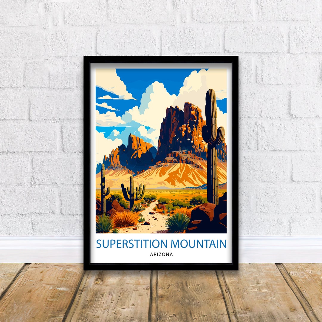 Superstition Mountains Arizona Travel Print| Arizona Wall Decor