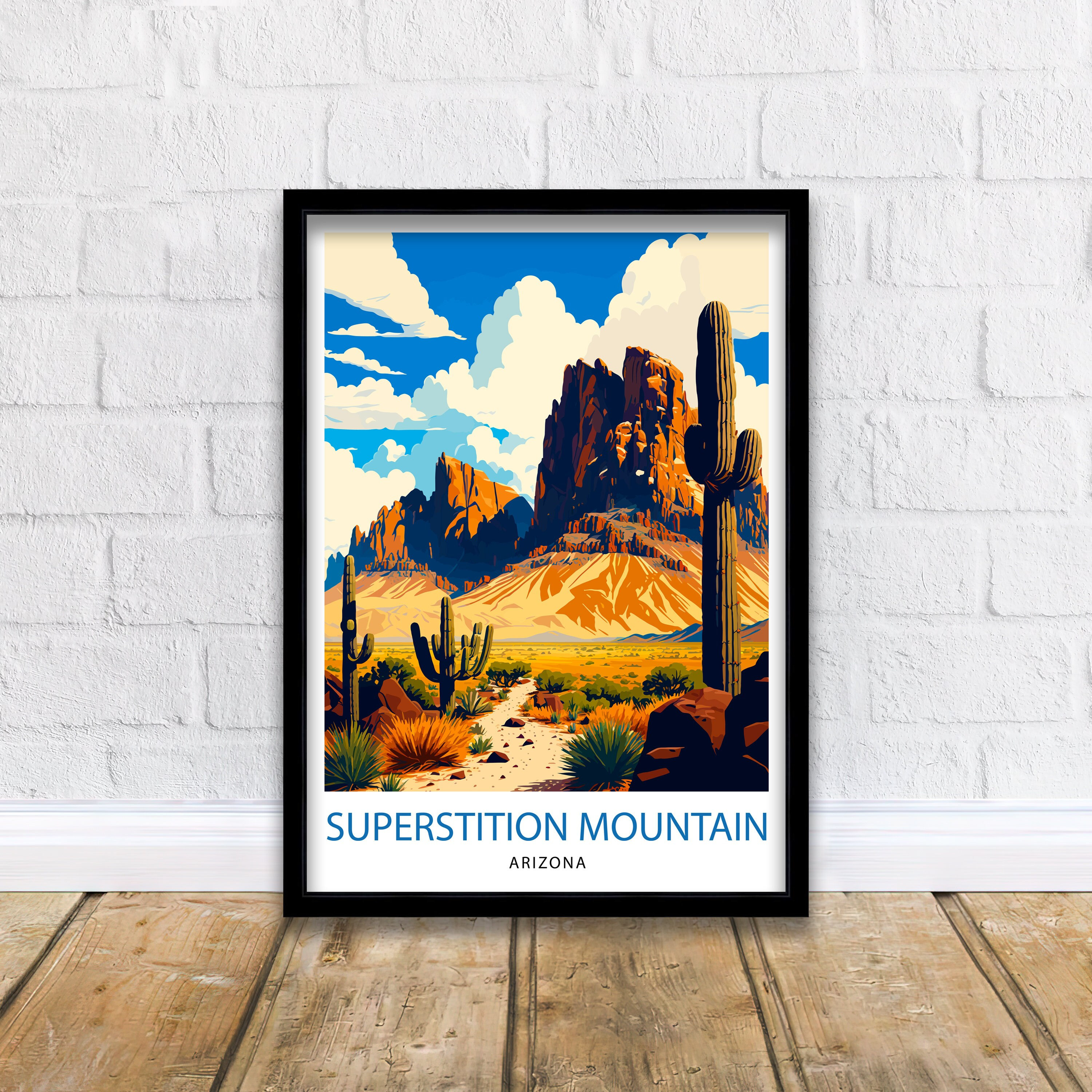 Superstition Mountains Arizona Travel Print| Arizona Wall Decor