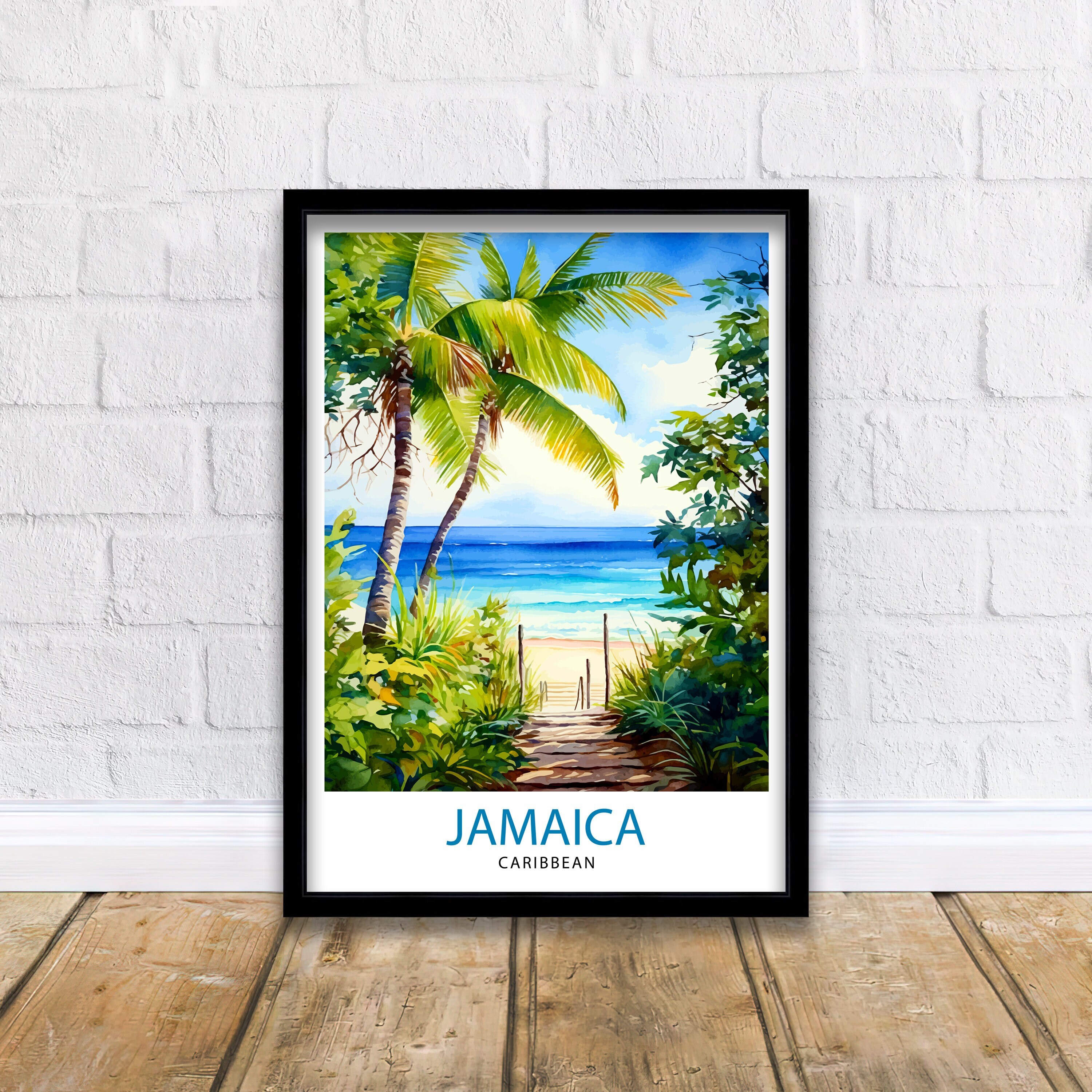 Jamaica Travel Print , Jamaica Wall Art Jamaica Poster, Jamaica Home Decor Jamaica Illustration, Travel Poster Jamaica Gift, Jamaica Wall