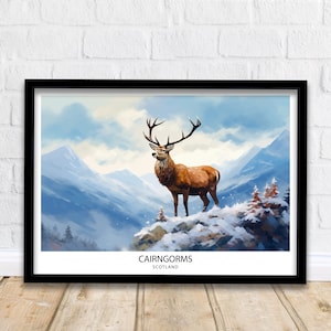 Cairngorms National Park Travel Print  National Park Scotland Cairngorms Print Travel Poster Scottish Highlands Cairngorms Poster