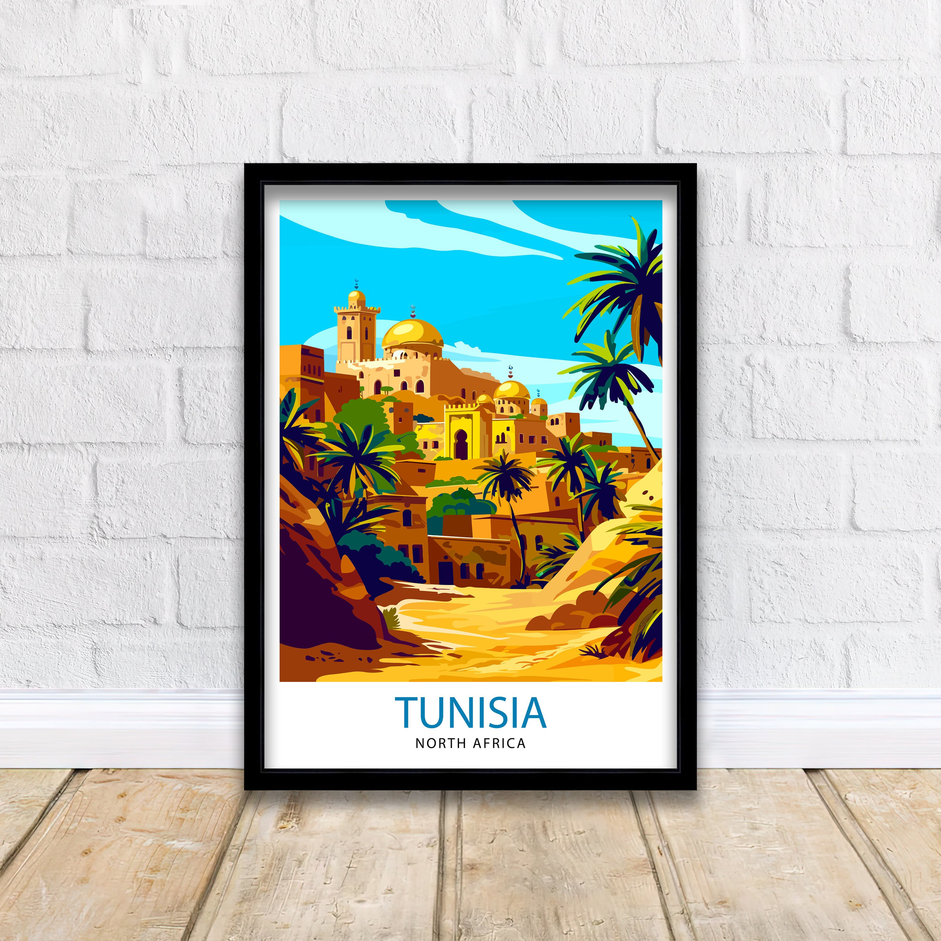 Tunisia Travel Print Wall Decor Wall Art Tunisia Wall Hanging Home