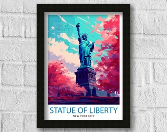 Statue of Liberty Travel Print| New York Wall Decor USA Travel