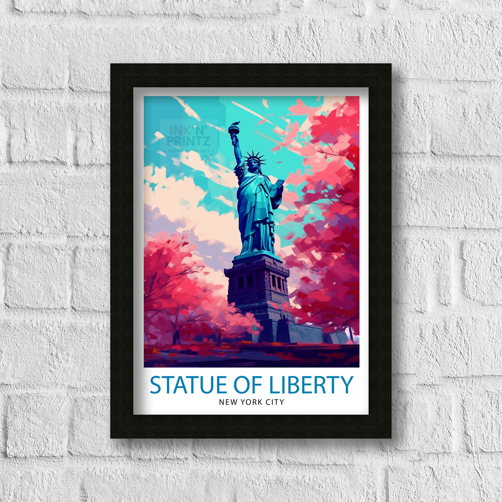 Statue of Liberty Travel Print| New York Wall Decor USA Travel