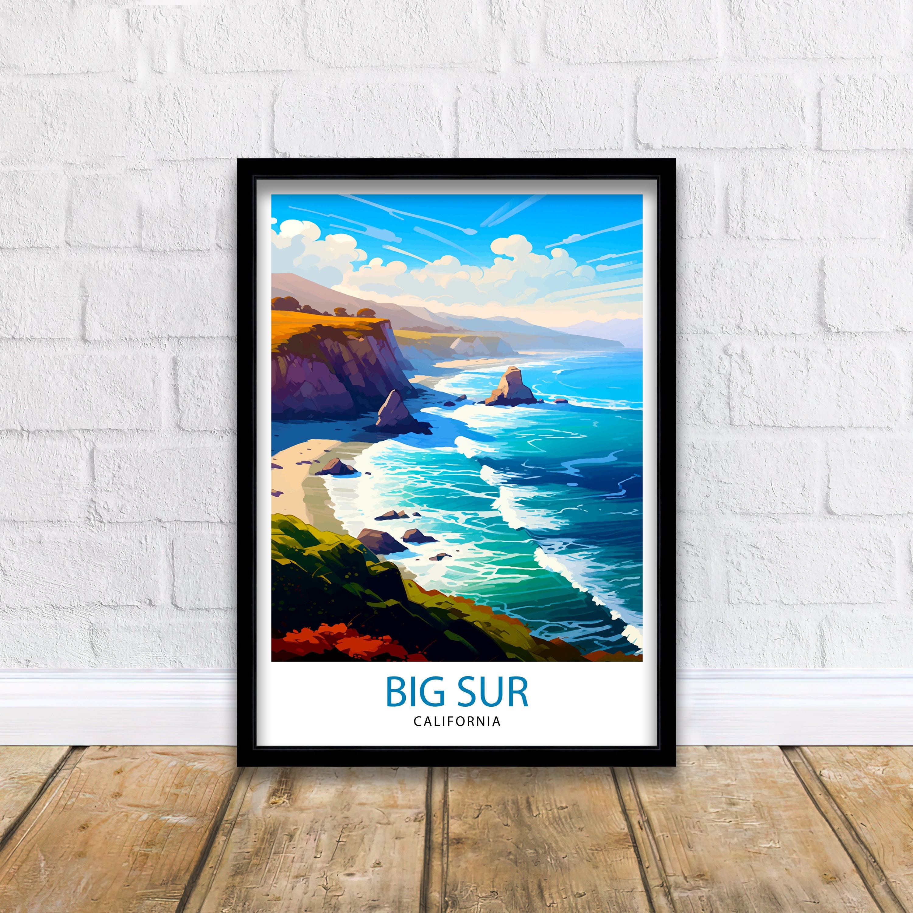 Big Sur California Travel Print| Big Sur Wall Art Big Sur Home