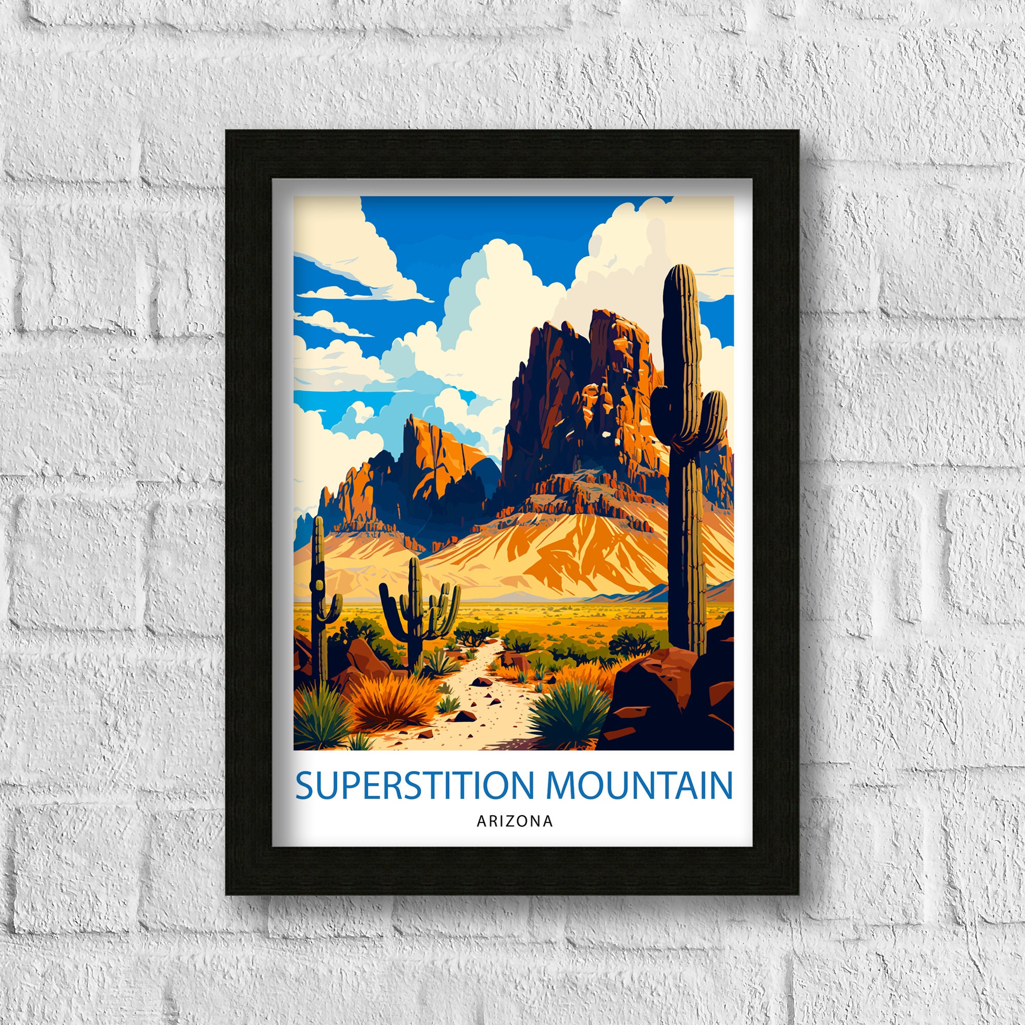 Superstition Mountains Arizona Travel Print| Arizona Wall Decor