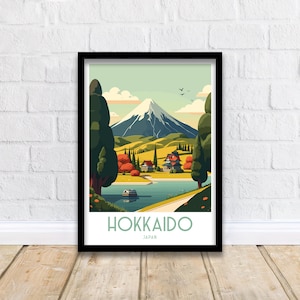 Wydruk Hokkaido Podróż Wystrój Hokkaido Plakat Hokkaido Japonia Podróż Wydruk Hokkaido Sztuka Wydruk Hokkaido Ilustracja Hokkaido