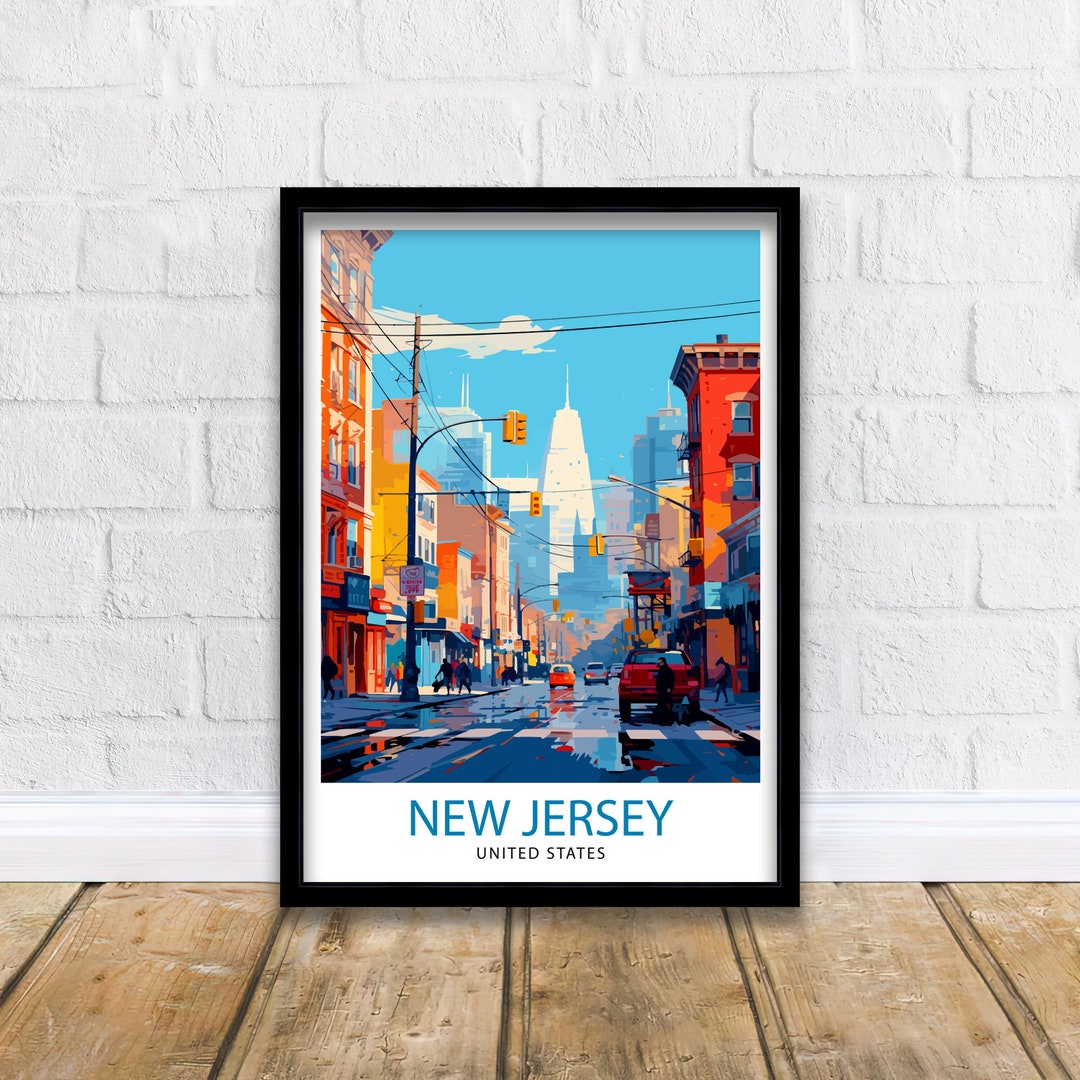 New Jersey US Travel Print New Jersey Wall Decor New Jersey Poster US Travel Prints New Jersey