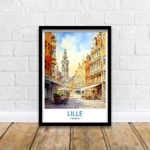 Lille France Travel Print  Lille Wall Decor Lille Poster France Travel Prints Lille Art Print Lille Illustration Lille